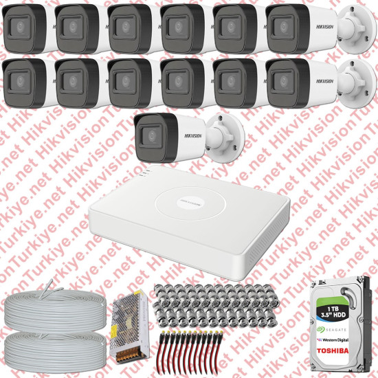 Hikvision 13 İp Kameralı Colorvu Hibrit Güvenlik Kamerası